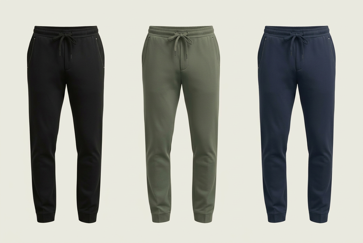 Modelos usando jogger formal en sus colores disponibles